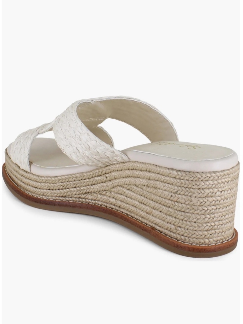 Splendid Daria White Oat Braided Espadrille Wedge Slide Sandal NIB NWT Size 10 - Picture 4 of 13